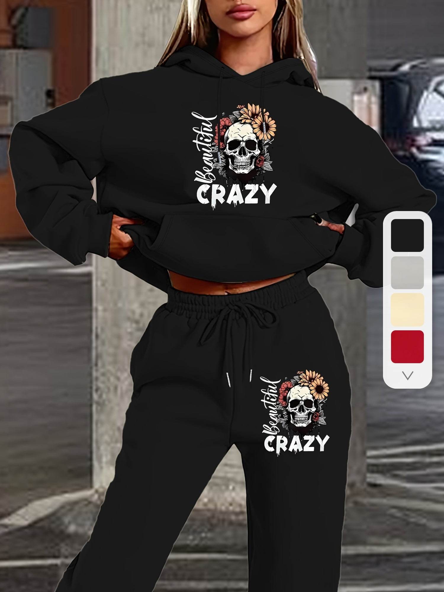 Hoodie Set Skull Style Cozy - Where2Save