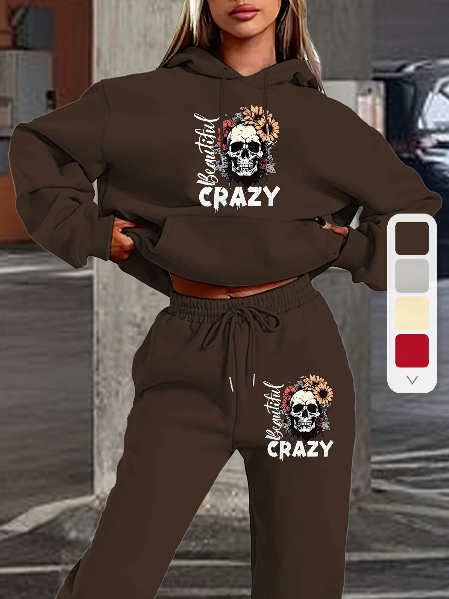 Hoodie Set Skull Style Cozy - Where2Save