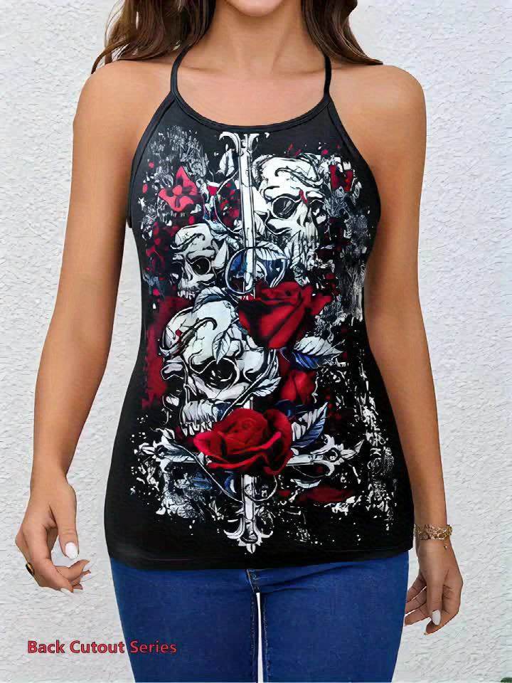 Gothic Skull Sleeveless Tee - Where2Save