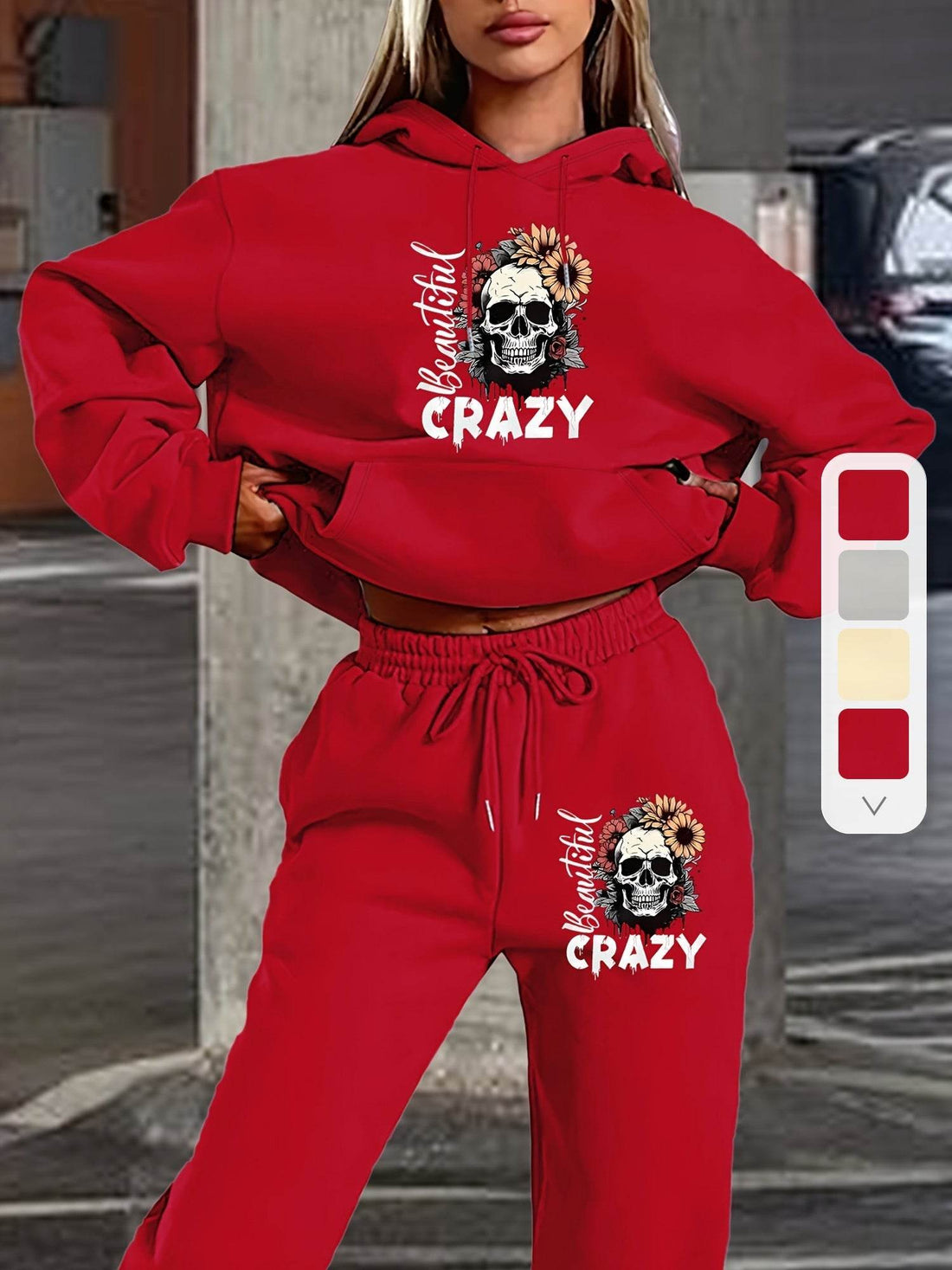 Hoodie Set Skull Style Cozy - Where2Save