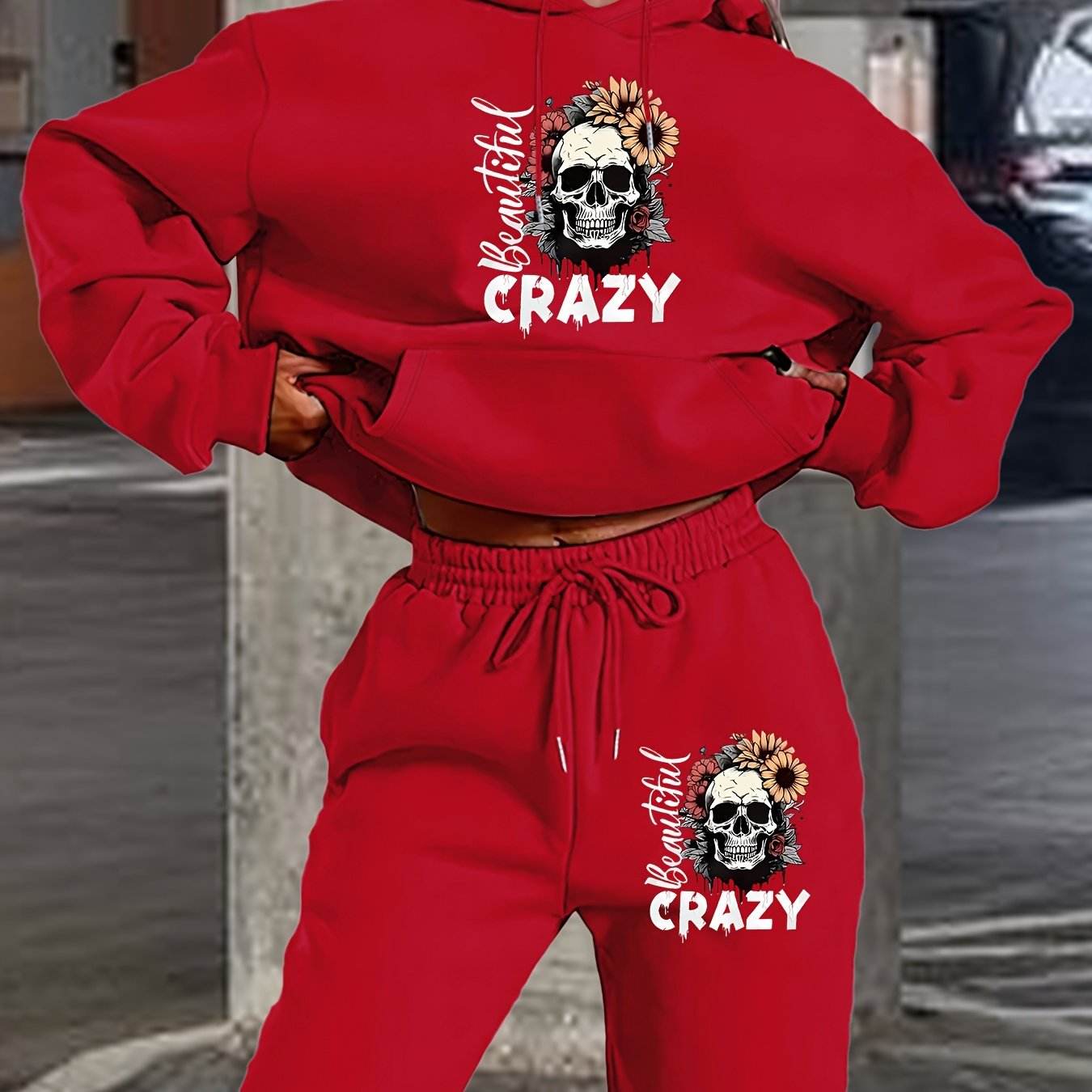 Hoodie Set Skull Style Cozy - Where2Save